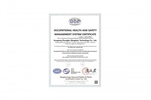 Occupational health and safety management system certification